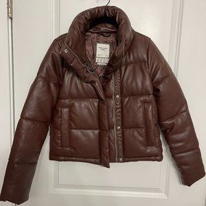 A&F Vegan Leather Mini Puffer